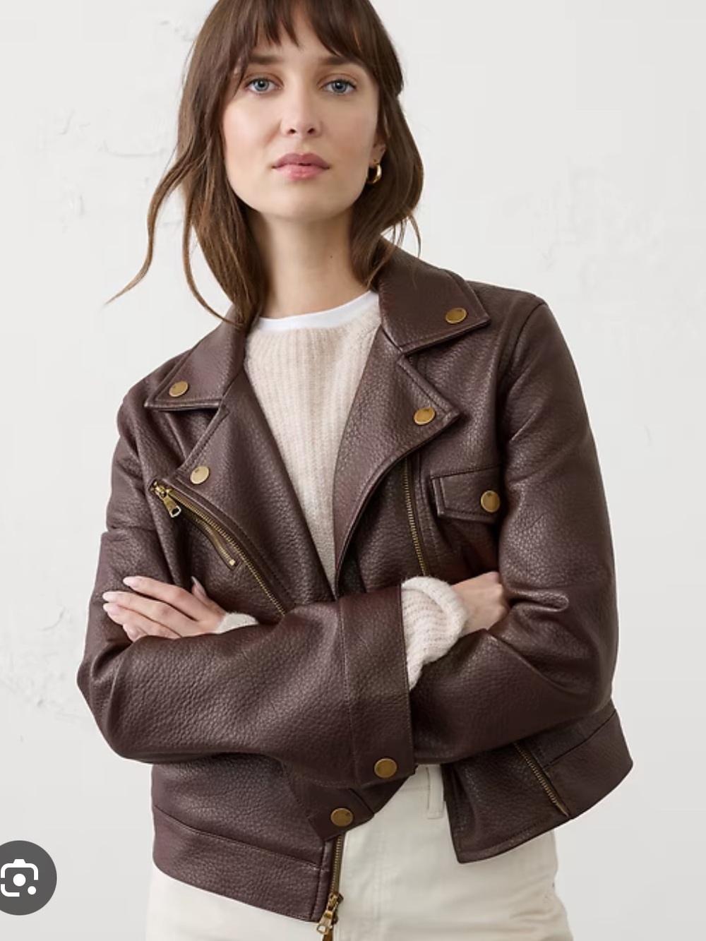 Banana Republic Women's Dark Brown Leather Moto Jacket